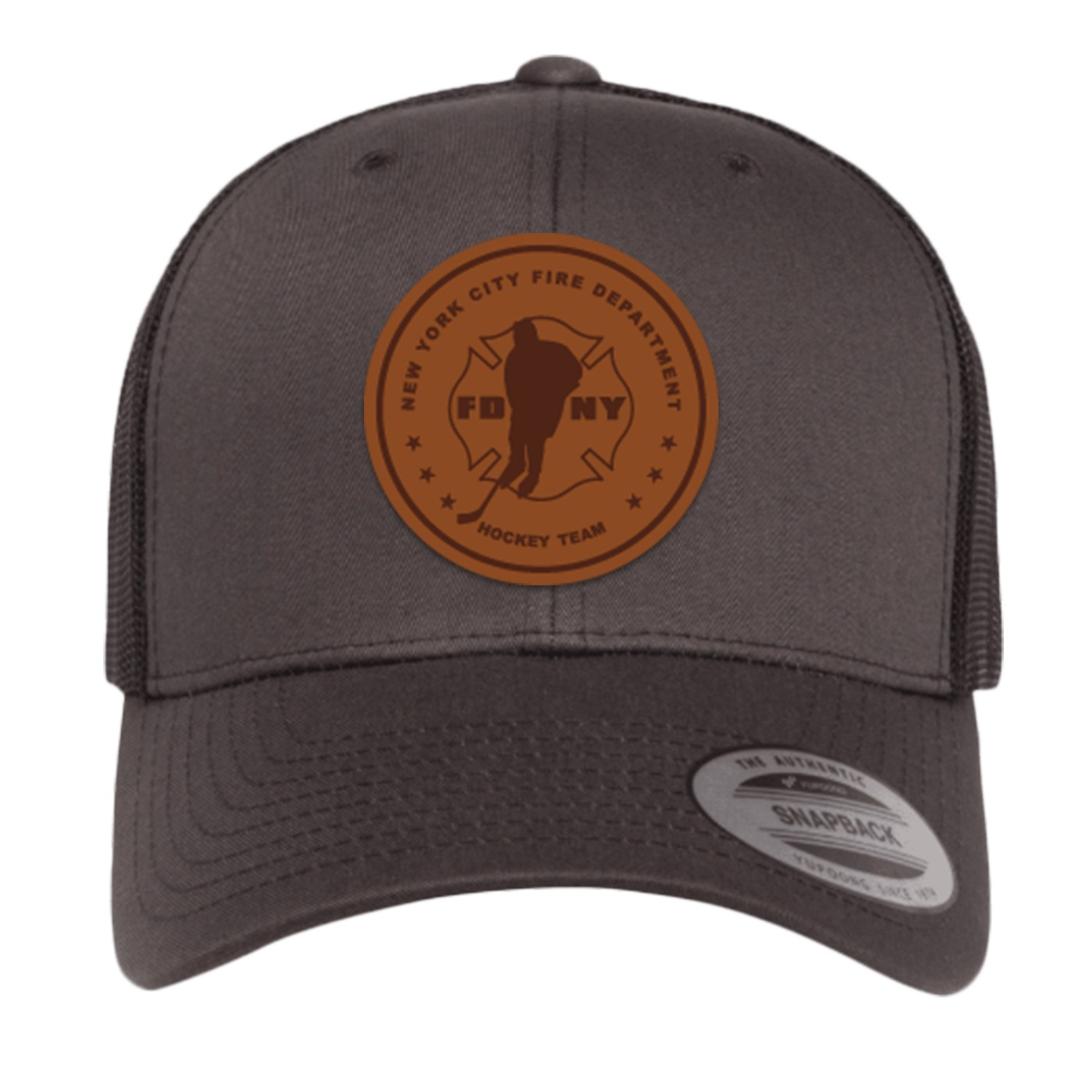 Charcoal Leather Patch Hat