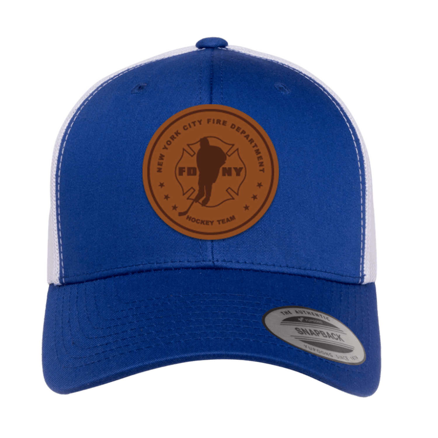 Blue Leather Patch Hat