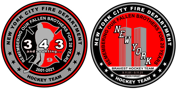 20th Anniversary of 9/11 Commemorative FDNY Hockey Team - 2" Challenge Coin