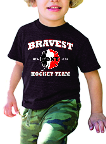 FDNY Hockey Team Logo Toddler Short Sleeve T-Shirt - Dark Gray