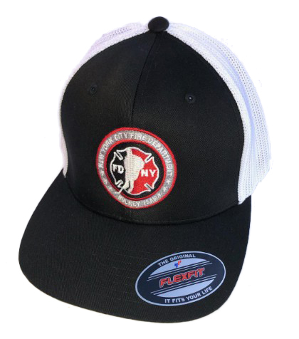 Hockey BLACK with White Mesh Back Flexfit Trucker Hat
